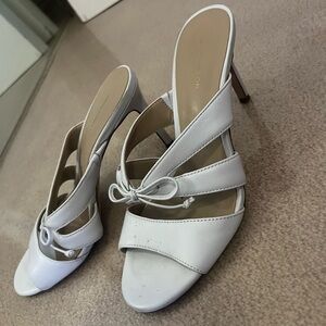 Ann Taylor White Strappy Heels